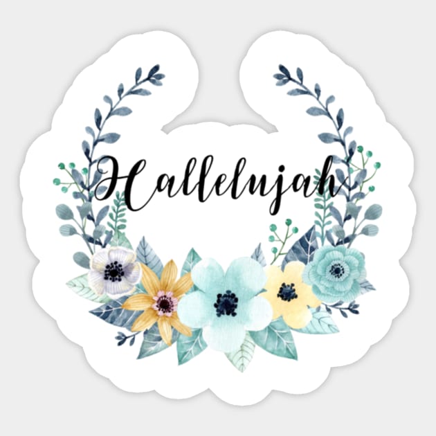 Hallelujah Floral Wreath Sticker by chrissyloo